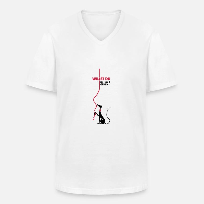 Willst Du - Männer-T-Shirt mit V-Ausschnitt - Weiß