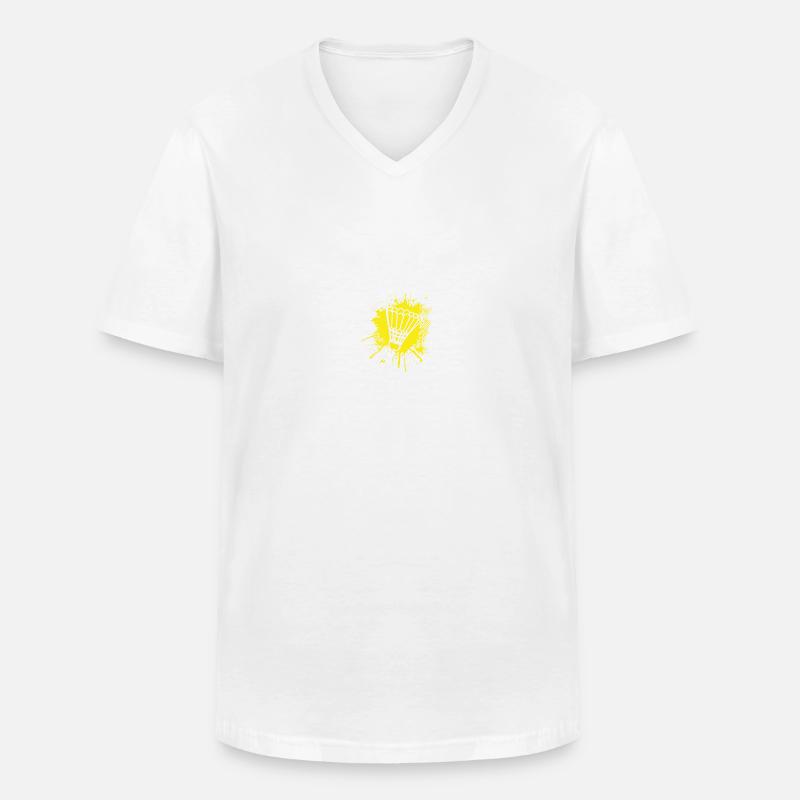 Federball - Männer-T-Shirt mit V-Ausschnitt - Weiß