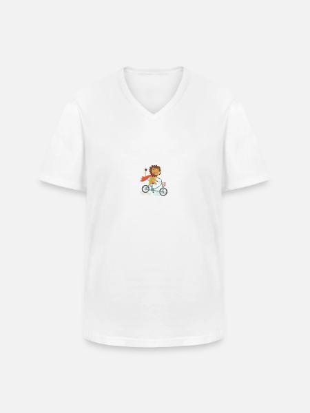 Fahrrad - Männer-T-Shirt mit V-Ausschnitt - Weiß
