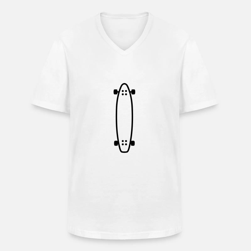 Longboard - Männer-T-Shirt mit V-Ausschnitt - Weiß