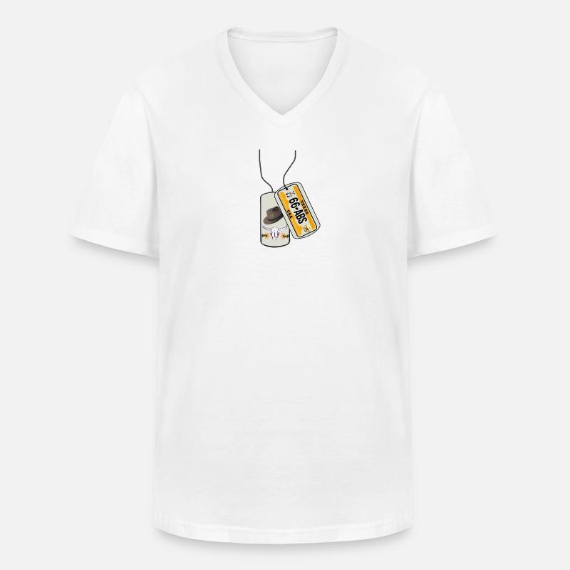 Erkennungsmarke TEXAS - Männer-T-Shirt mit V-Ausschnitt - Weiß