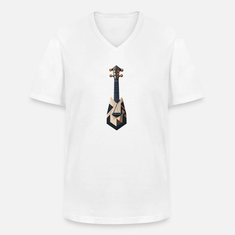 Abstrakte Ukulele - Männer-T-Shirt mit V-Ausschnitt - Weiß