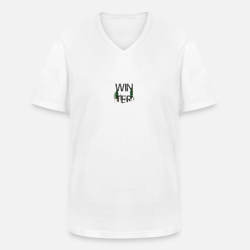 Winterlandschaft - Männer-T-Shirt mit V-Ausschnitt - Weiß