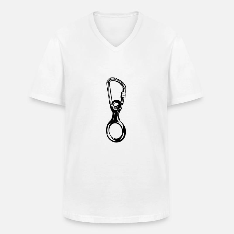 Abseilachter mit HMS-Karabiner - Männer-T-Shirt mit V-Ausschnitt - Weiß