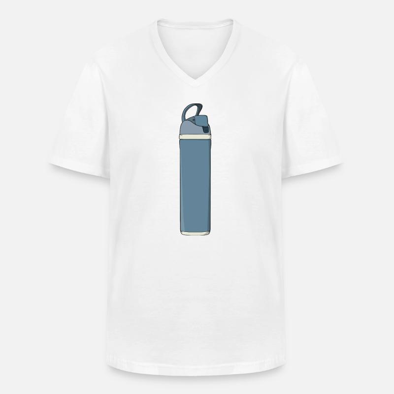 Blue Hydration Water Bottle Gym - Männer-T-Shirt mit V-Ausschnitt - Weiß