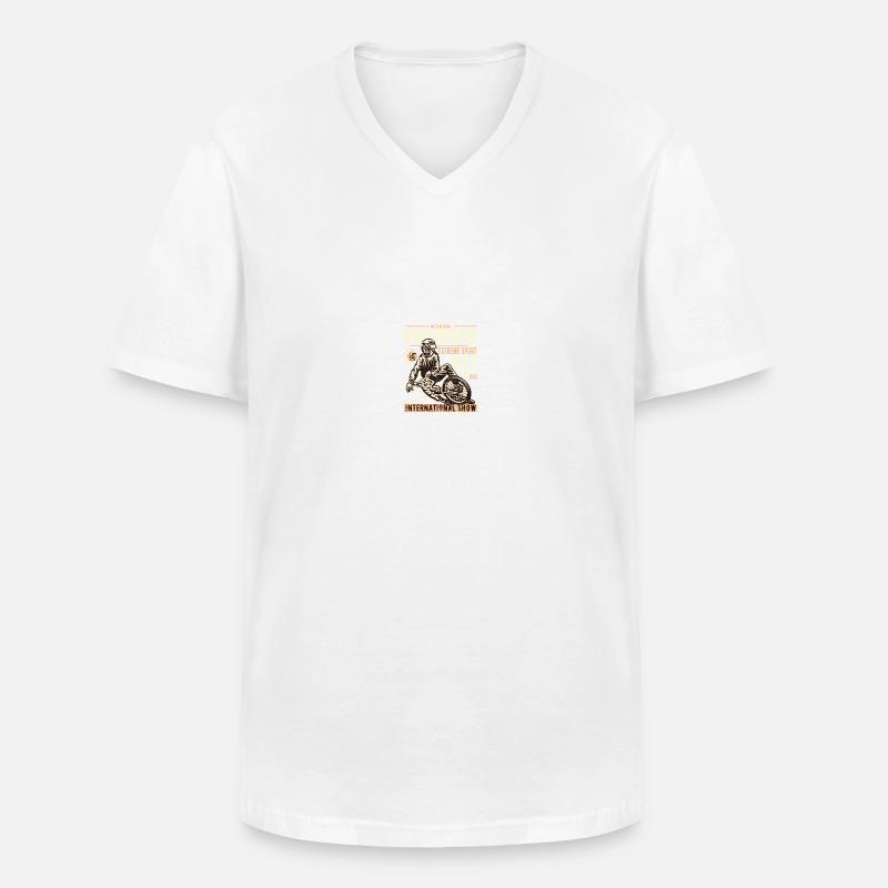 Fahrrad - Männer-T-Shirt mit V-Ausschnitt - Weiß
