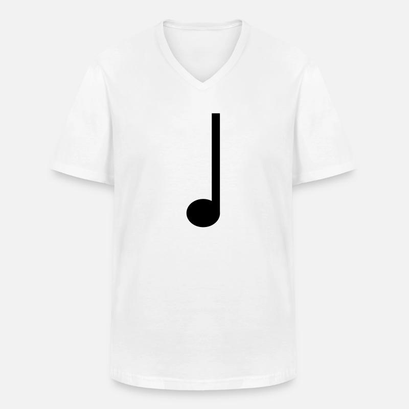 Viertelnote Musik - Männer-T-Shirt mit V-Ausschnitt - Weiß