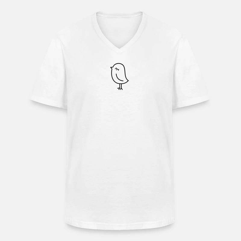 Spatz Vogel – Piepmatz Küken Tweet Vögelchen - Männer-T-Shirt mit V-Ausschnitt - Weiß