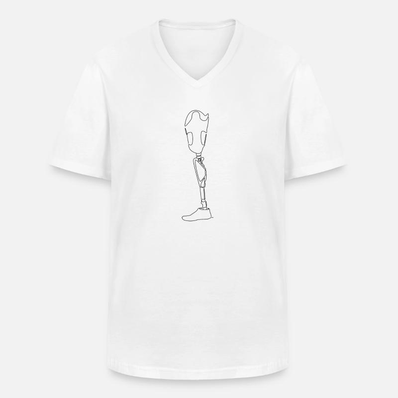 Prothese minimalistisch (gOT it!) - Männer-T-Shirt mit V-Ausschnitt - Weiß