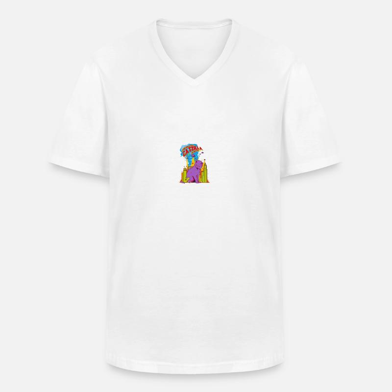 Katze - Männer-T-Shirt mit V-Ausschnitt - Weiß