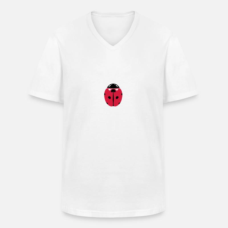 Marienkäfer - Männer-T-Shirt mit V-Ausschnitt - Weiß
