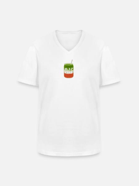 Matcha Love - Männer-T-Shirt mit V-Ausschnitt - Weiß