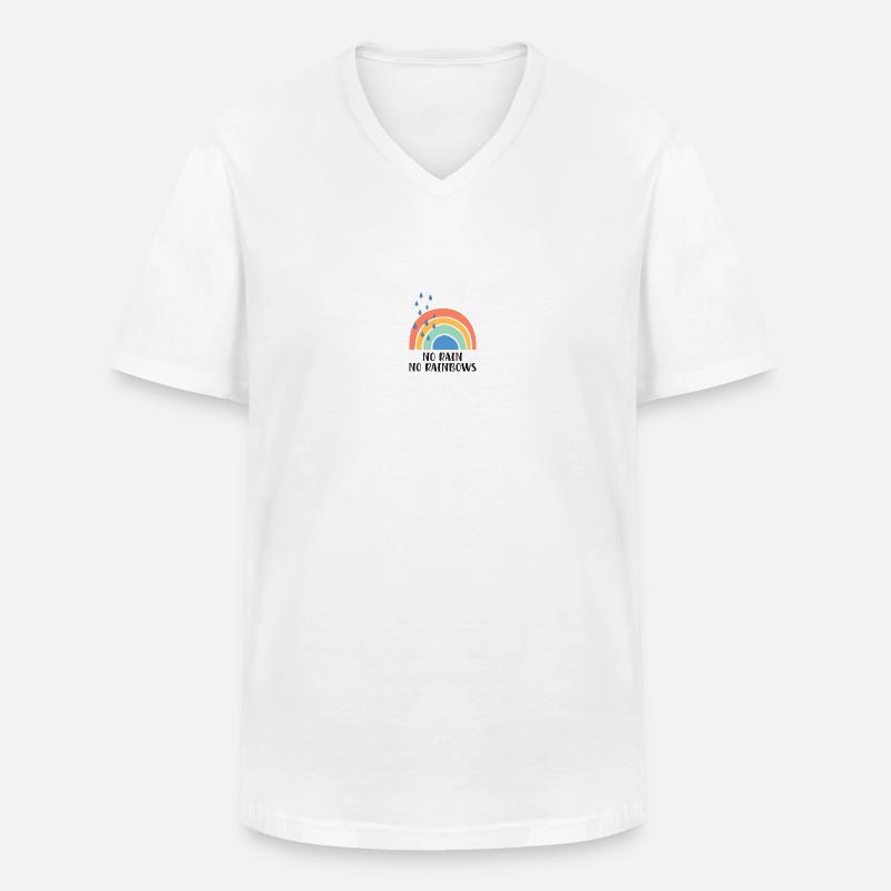 No Rain No Rainbows - Männer-T-Shirt mit V-Ausschnitt - Weiß