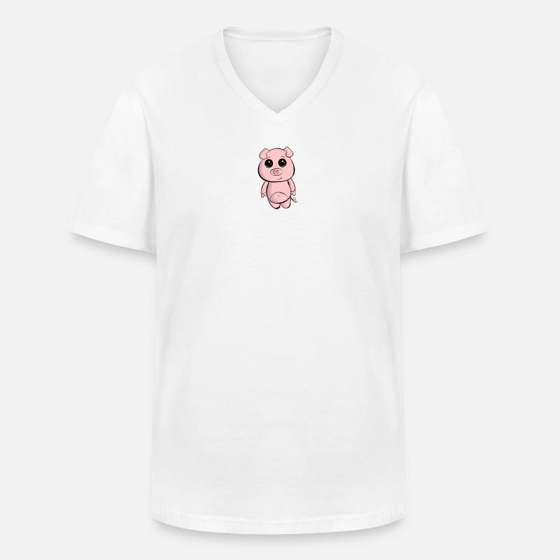 Kleines Babyschwein - Männer-T-Shirt mit V-Ausschnitt - Weiß
