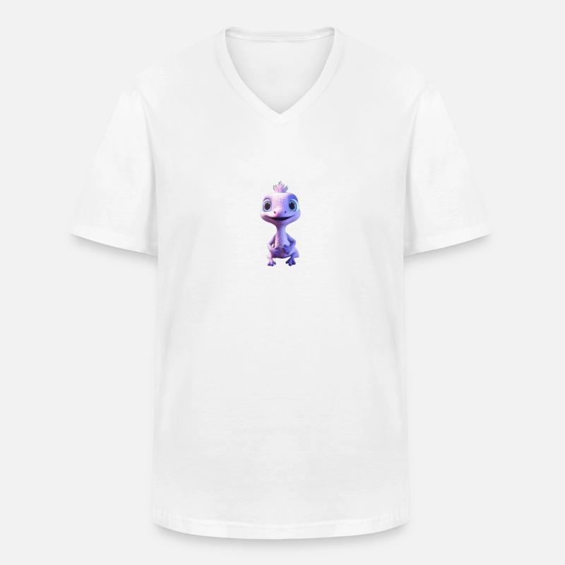 Tinysaurus - Männer-T-Shirt mit V-Ausschnitt - Weiß