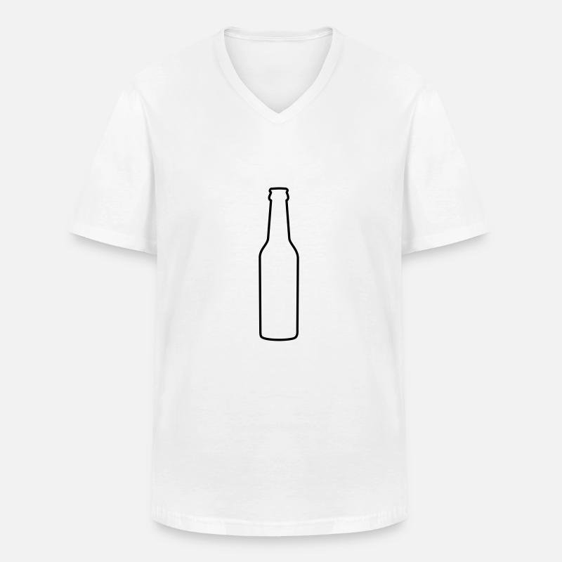 Eine Bierflasche - Männer-T-Shirt mit V-Ausschnitt - Weiß