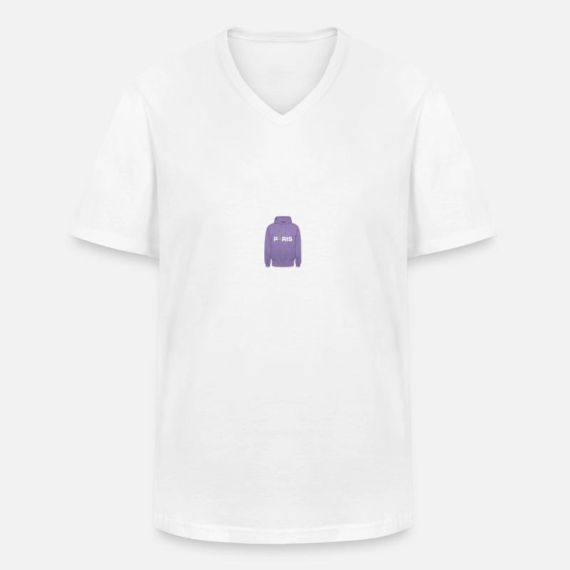 Paris Hoodie mit Eiffelturm - Männer-T-Shirt mit V-Ausschnitt - Weiß