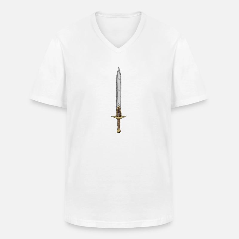 Spada del Gladiatore - Maglietta da uomo classica con scollo a V - bianco