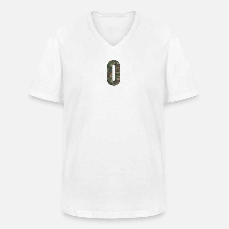 Harte Nummer 0 im Tarnmuster! - Männer-T-Shirt mit V-Ausschnitt - Weiß