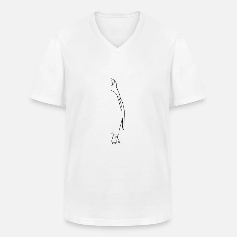 Pinguin Halb 2 - Männer-T-Shirt mit V-Ausschnitt - Weiß