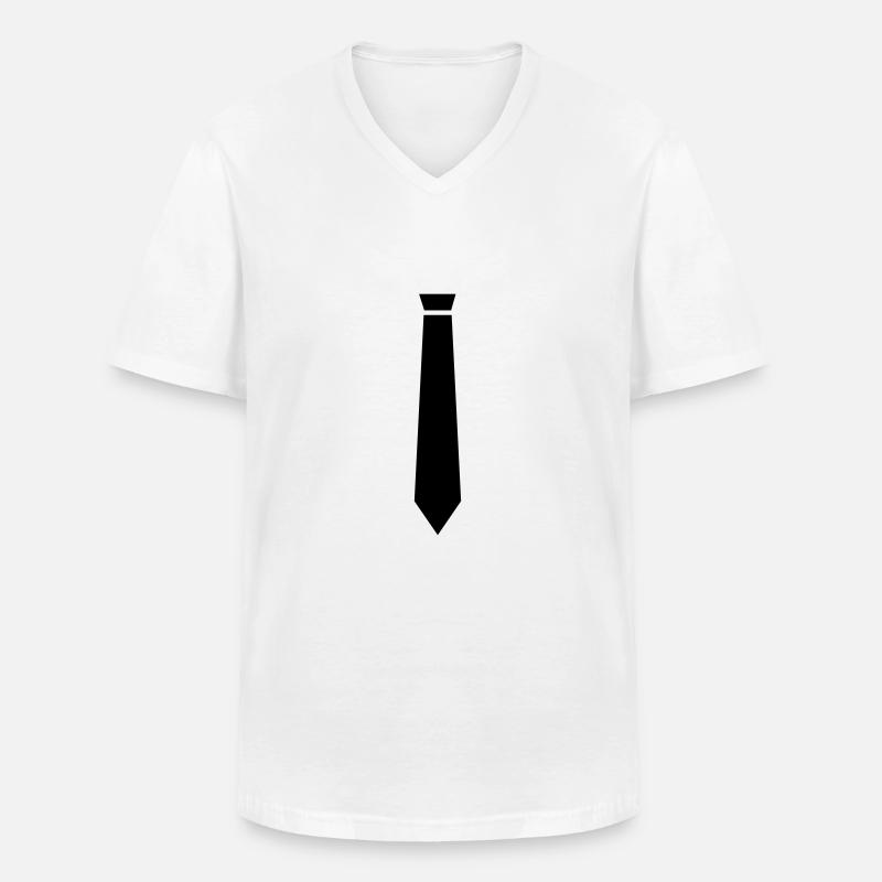 Nektie - Männer-T-Shirt mit V-Ausschnitt - Weiß