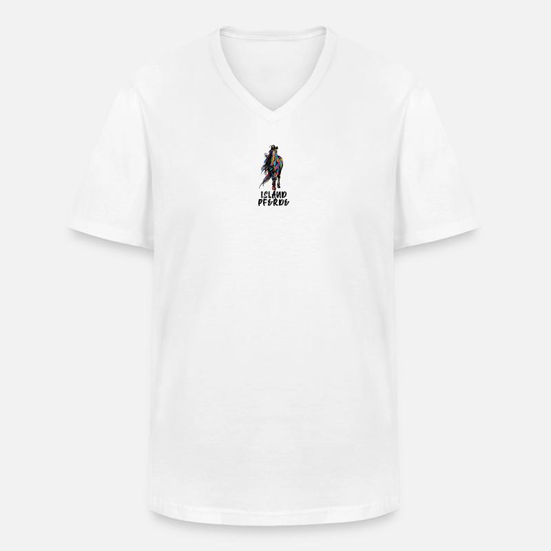 Cool Isländer Pferde Statement Islandpferde - Männer-T-Shirt mit V-Ausschnitt - Weiß
