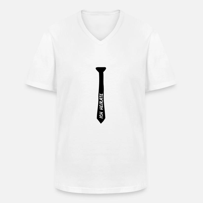 krawatte_ich_heirate_01 - Männer-T-Shirt mit V-Ausschnitt - Weiß