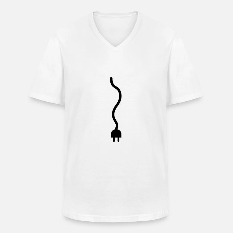 Kabel - Männer-T-Shirt mit V-Ausschnitt - Weiß