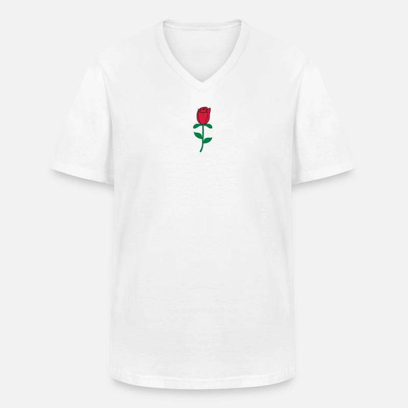 Róże - Männer-T-Shirt mit V-Ausschnitt - Weiß