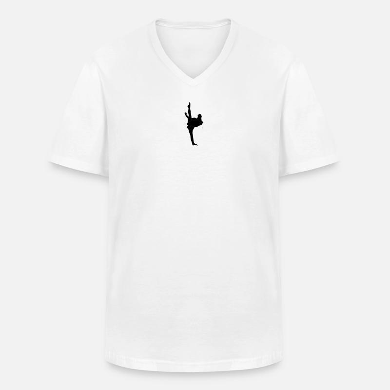 Karate oder Taekwondo High Kick - Männer-T-Shirt mit V-Ausschnitt - Weiß