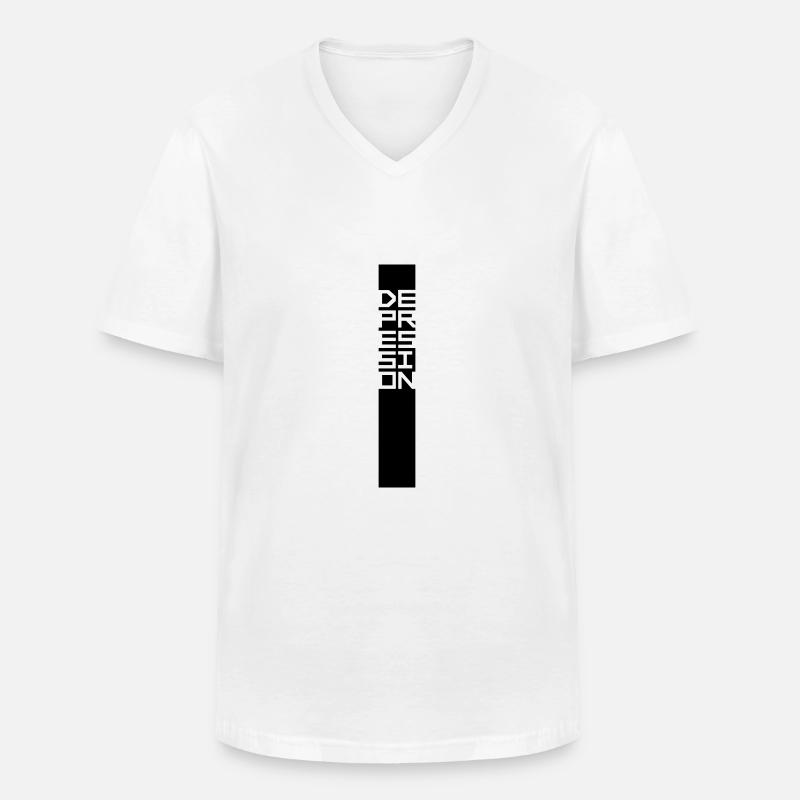 Text Balken Depression - Männer-T-Shirt mit V-Ausschnitt - Weiß