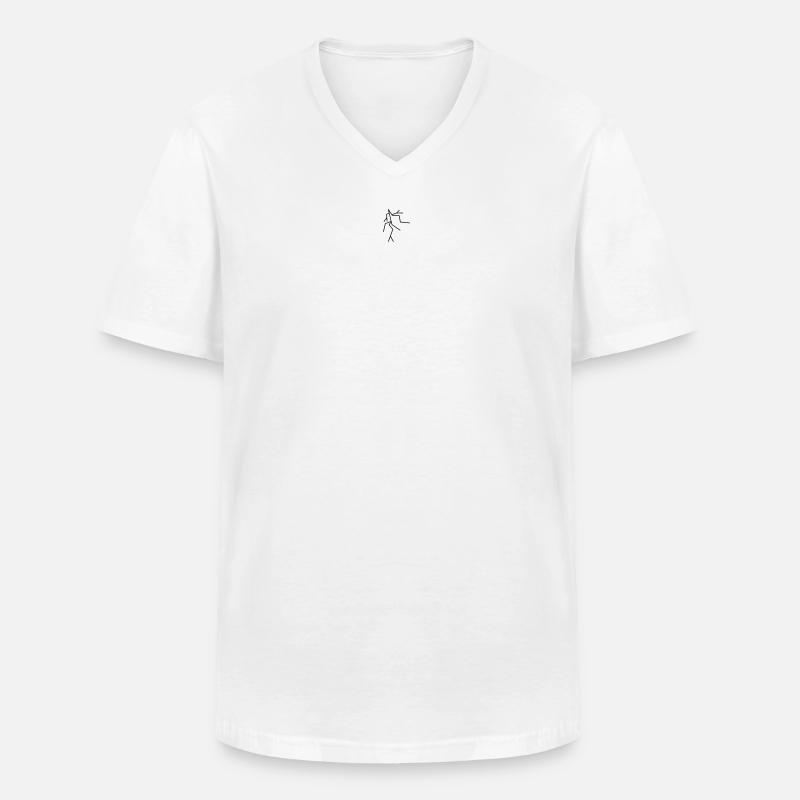 Éclair - T-shirt col V Homme - blanc