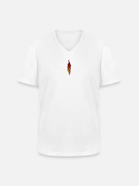 flammen - Men's V-Neck T-Shirt - white