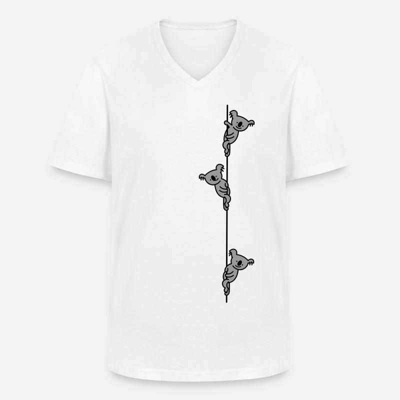 Koala klettern lustig - Männer-T-Shirt mit V-Ausschnitt - Weiß