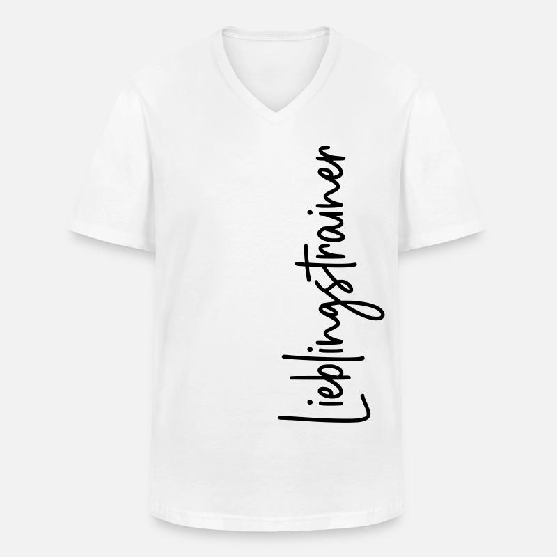 Lieblingstrainer - Männer-T-Shirt mit V-Ausschnitt - Weiß