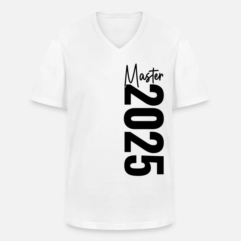 Master 2025 - Männer-T-Shirt mit V-Ausschnitt - Weiß