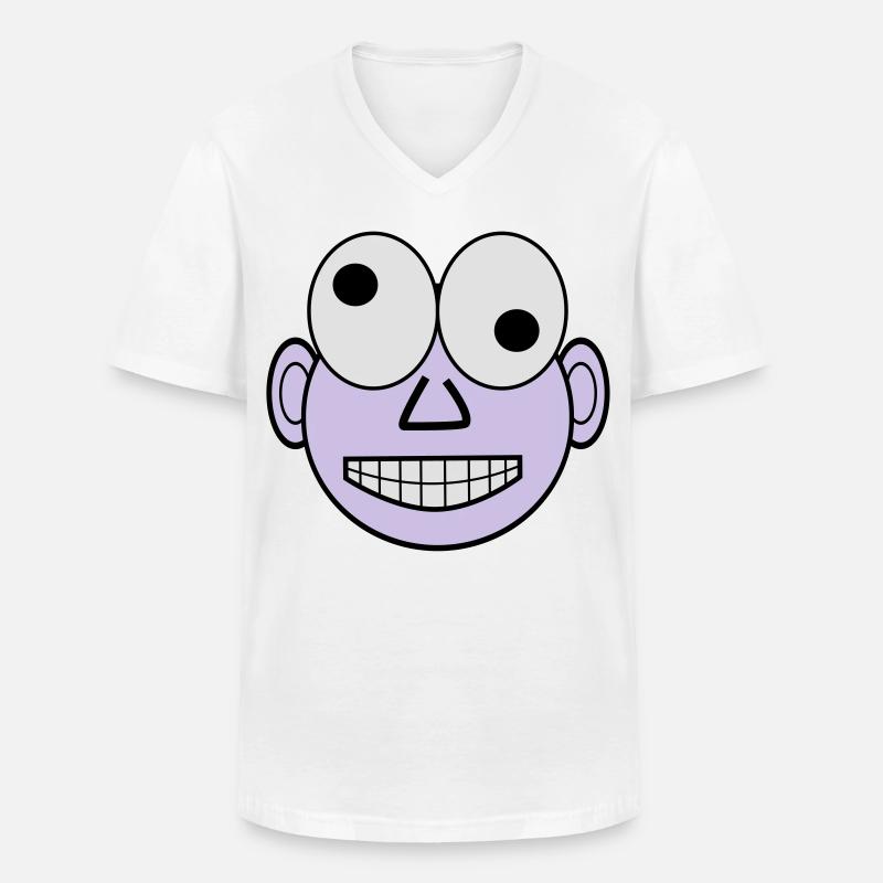 Lustiges Gesicht - Männer-T-Shirt mit V-Ausschnitt - Weiß