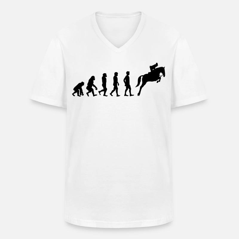 Reiter Evolution - Männer-T-Shirt mit V-Ausschnitt - Weiß