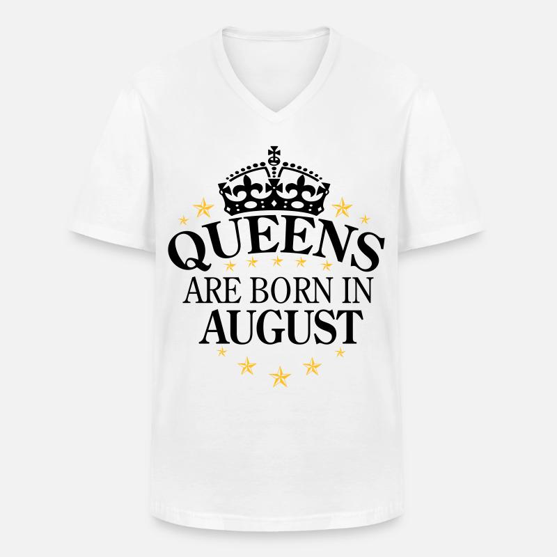 Queens August - Männer-T-Shirt mit V-Ausschnitt - Weiß