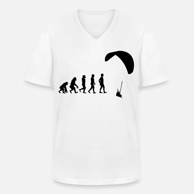 Evolution Gleitschirm - Männer-T-Shirt mit V-Ausschnitt - Weiß