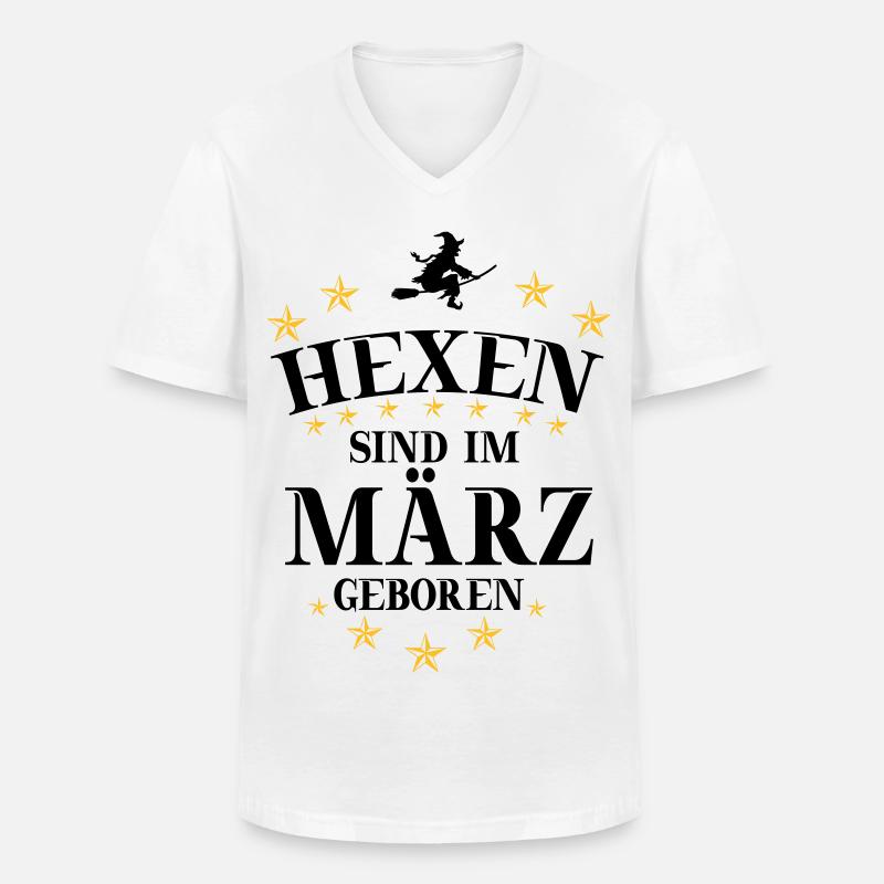 Hexen März - Männer-T-Shirt mit V-Ausschnitt - Weiß