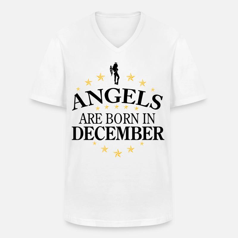 Angels December - Männer-T-Shirt mit V-Ausschnitt - Weiß