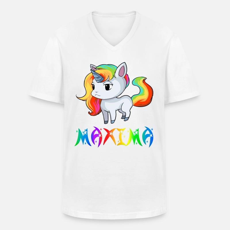 Maxima Einhorn - Männer-T-Shirt mit V-Ausschnitt - Weiß