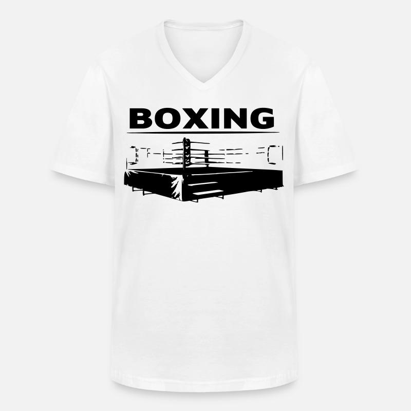 Boxing | Boxring - Männer-T-Shirt mit V-Ausschnitt - Weiß