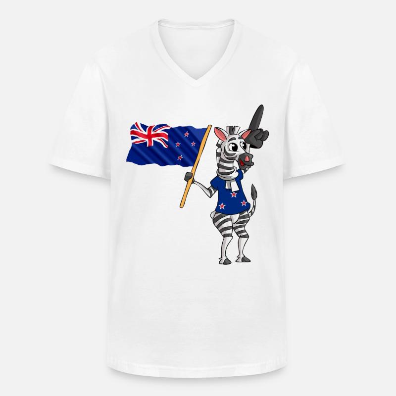 Neuseeländer Zebra - Männer-T-Shirt mit V-Ausschnitt - Weiß
