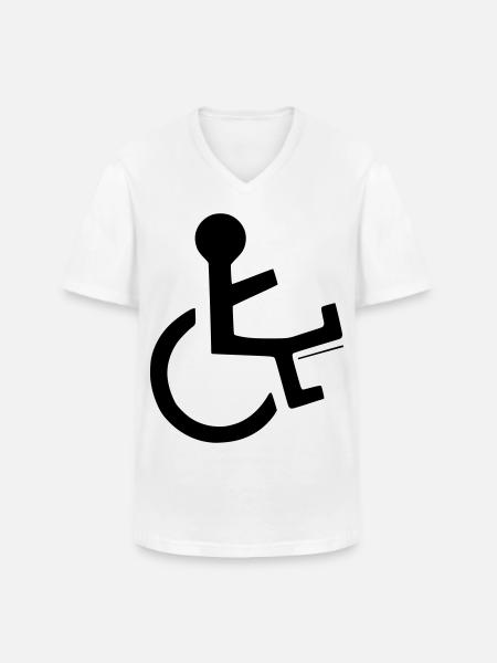 Rollstuhlfahrer mit gebrochenem Bein # - Männer-T-Shirt mit V-Ausschnitt - Weiß