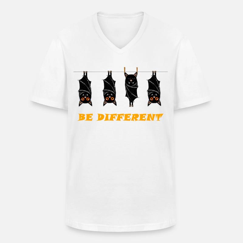 Anders sein - Männer-T-Shirt mit V-Ausschnitt - Weiß