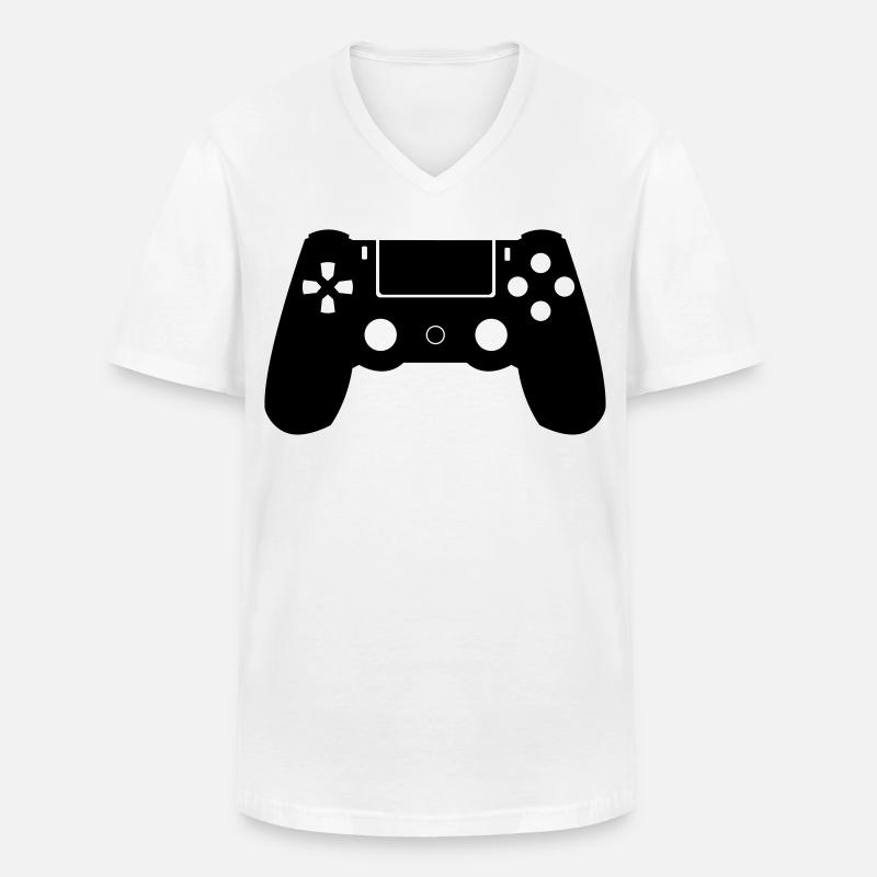 Controller - Männer-T-Shirt mit V-Ausschnitt - Weiß
