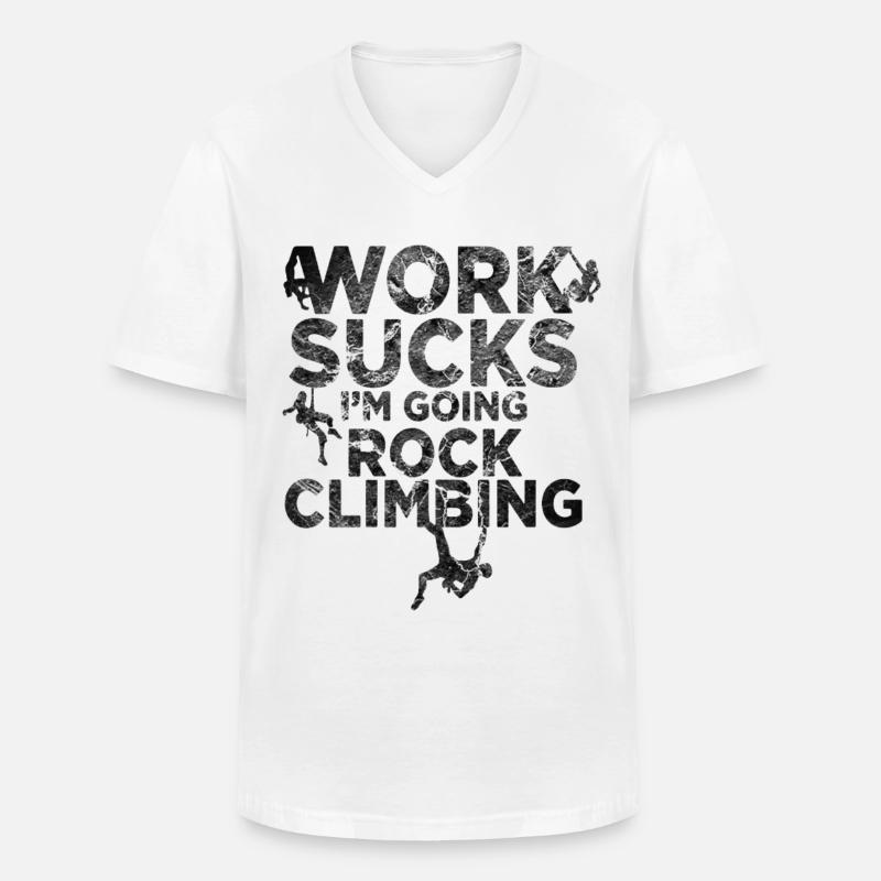 klettern boulder Kletterer klettergurt Geschenk - Männer-T-Shirt mit V-Ausschnitt - Weiß