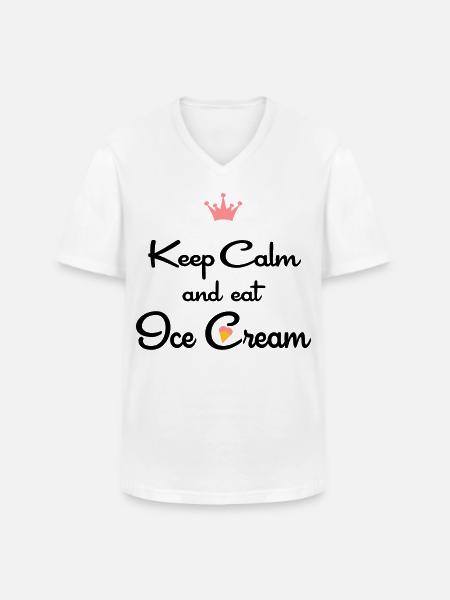 ice cream - Men's V-Neck T-Shirt - white